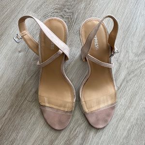 Clear strappy acrylic heel